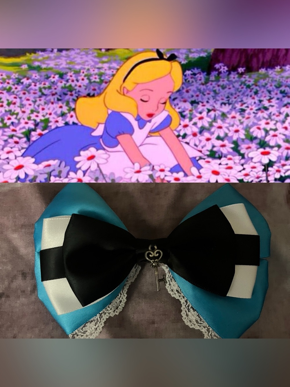 Disney Alice In Wonderland Inspired Bow